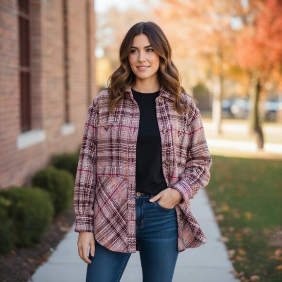 Anthropologie Jackets & Blazers - Anthropologie Hudson Plaid Shirt Jacket Size Medium